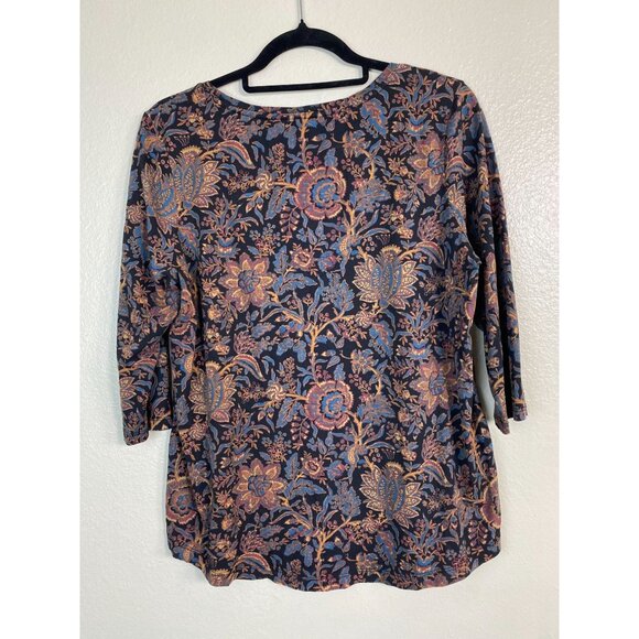 Peruvian Connection Floral Boho Womens Top size Medium Pima Cotton Peasant - Picture 2 of 12